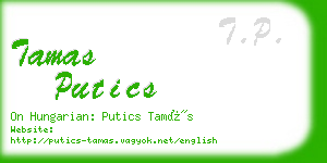 tamas putics business card